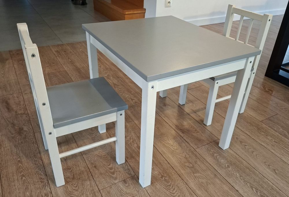 Stolik+2 krzesła szare PlusBaby CLASSIC