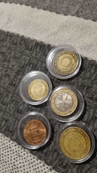Várias moedas monaco, vaticano,sao marino,malta