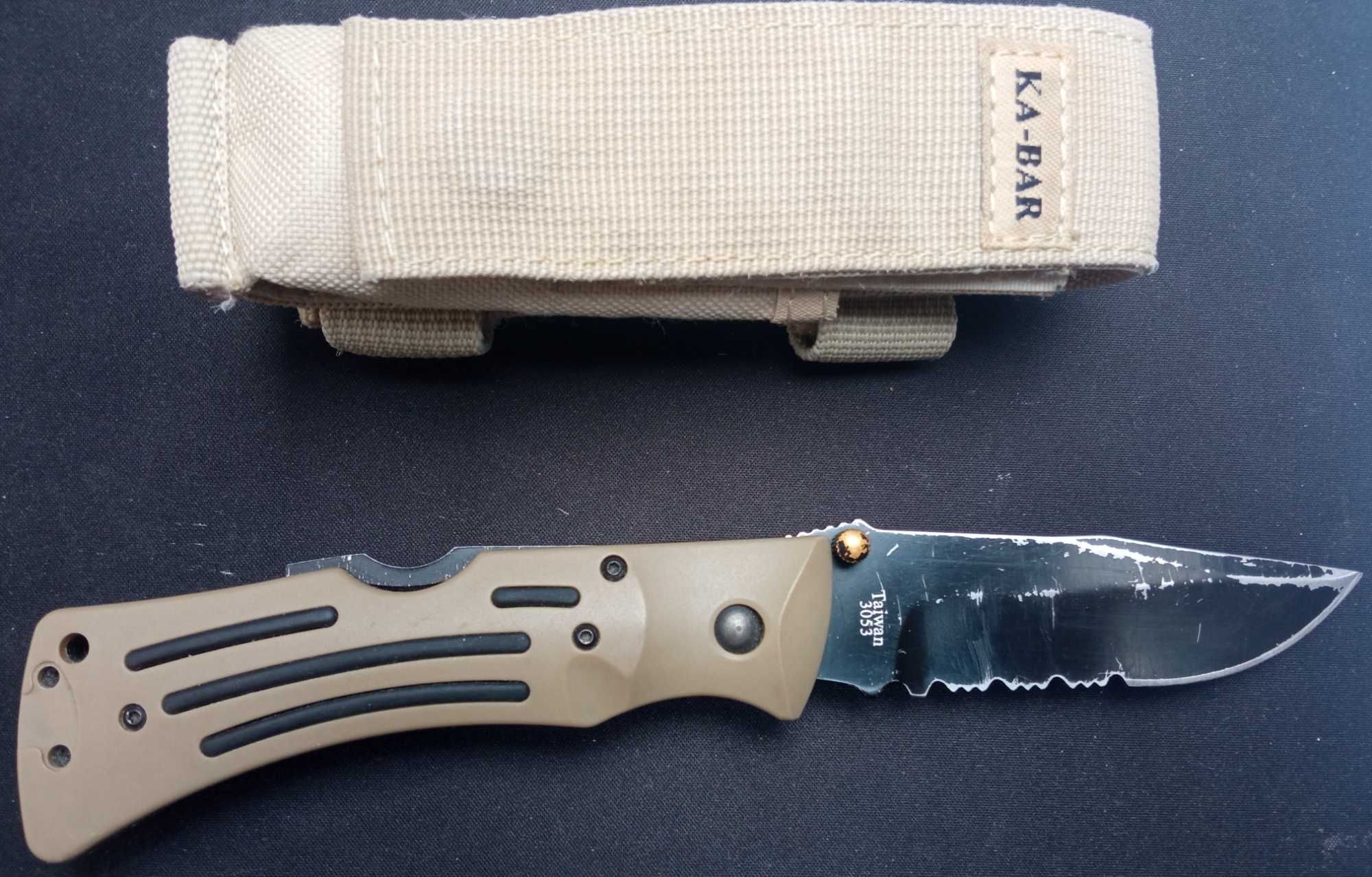 Oryginał nóż Ka-Bar 3053  Desert MULE Folder Serrated AUS-8 składany