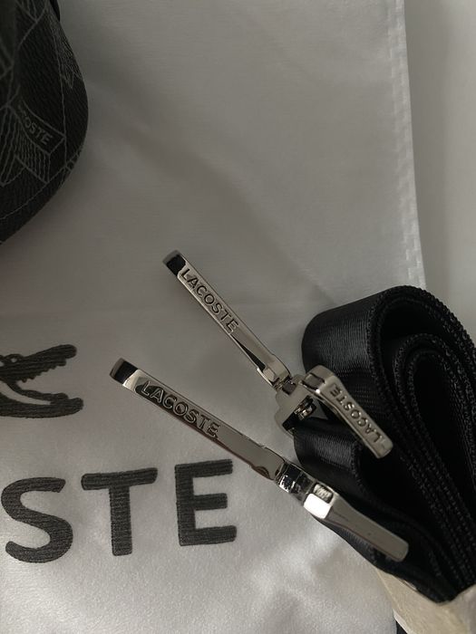 Сумка Lacoste Monogram / сумка чоловіча чорна / сумка Лакосте