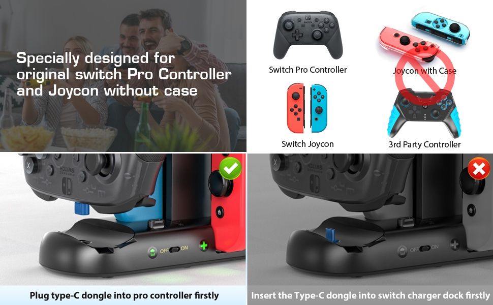 Podstawka ładująca Switch/OLED do kontrolerów Joy-Con i Pro