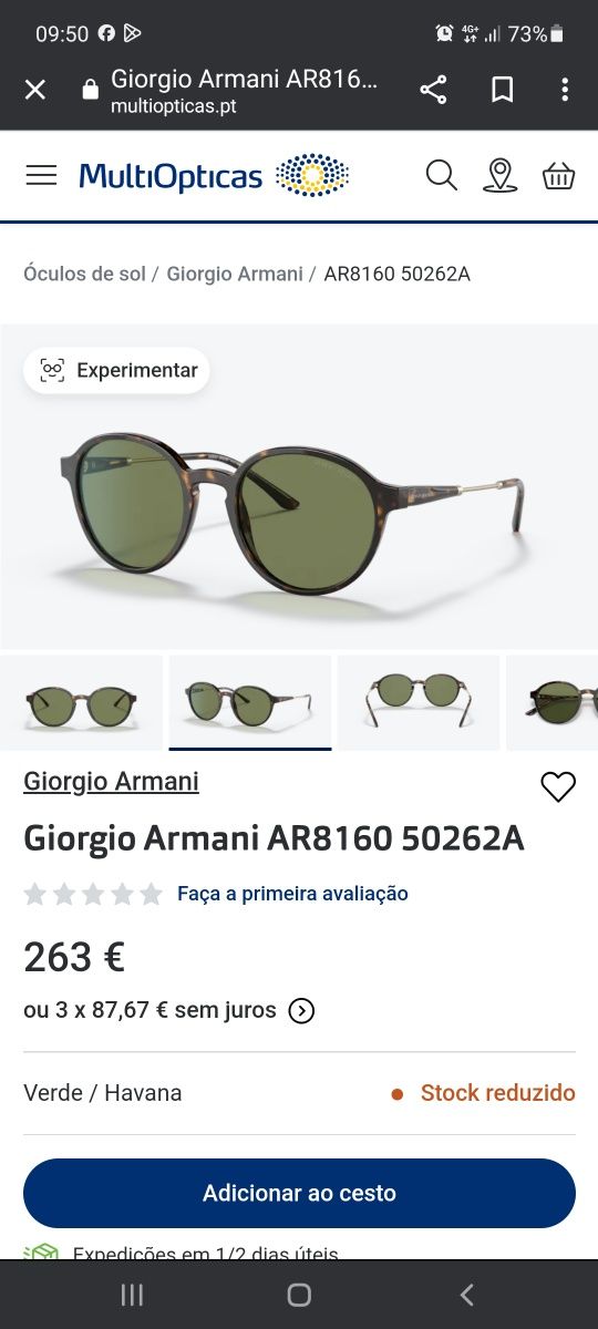 Oculos de  sol Giorgio  armani