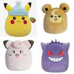 Squishmallows Pokemon Gengar Teddiursa Clefairy Pikachu c/ gorro Natal