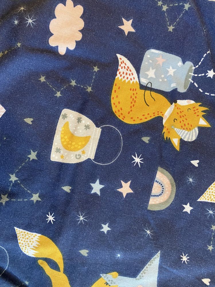 Śpiwór kosmos gwiazdy liski piękny + poduszka i worek śpiworek