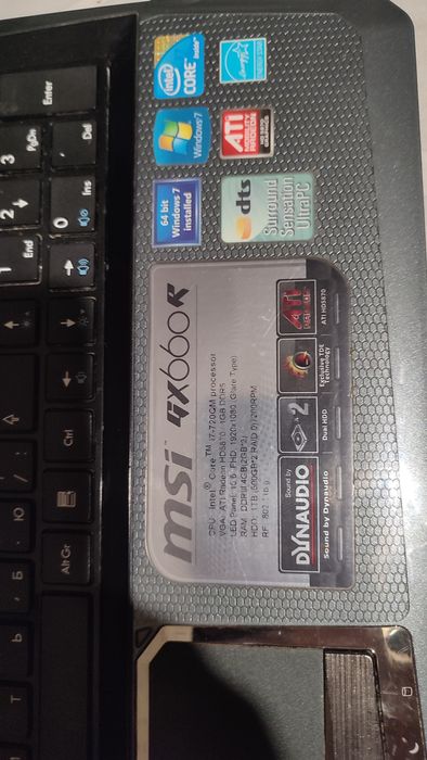 MSI GX660R на запчасти