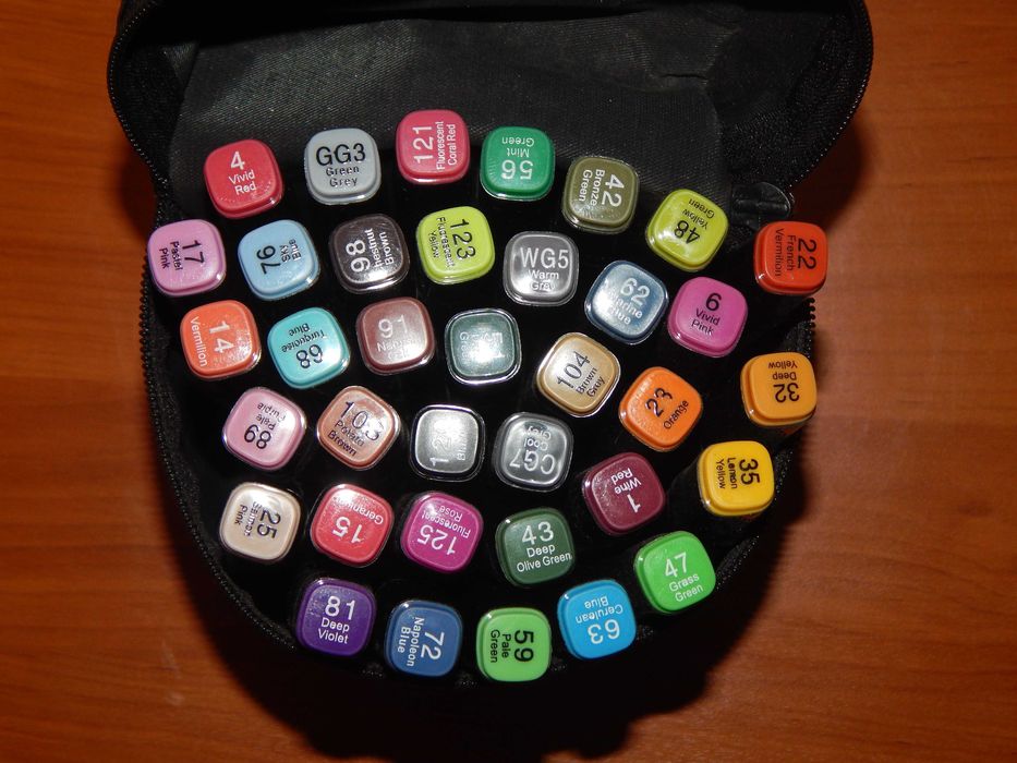 Фломастеры маркеры цветные двухсторонние для рисования разноцветные 36