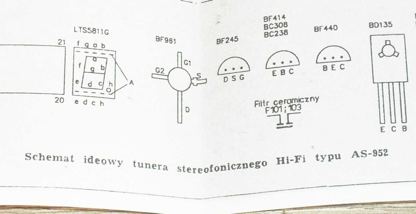 AS-952; DIORA; Schemat ideowy tunera stereofonicznego HiFi