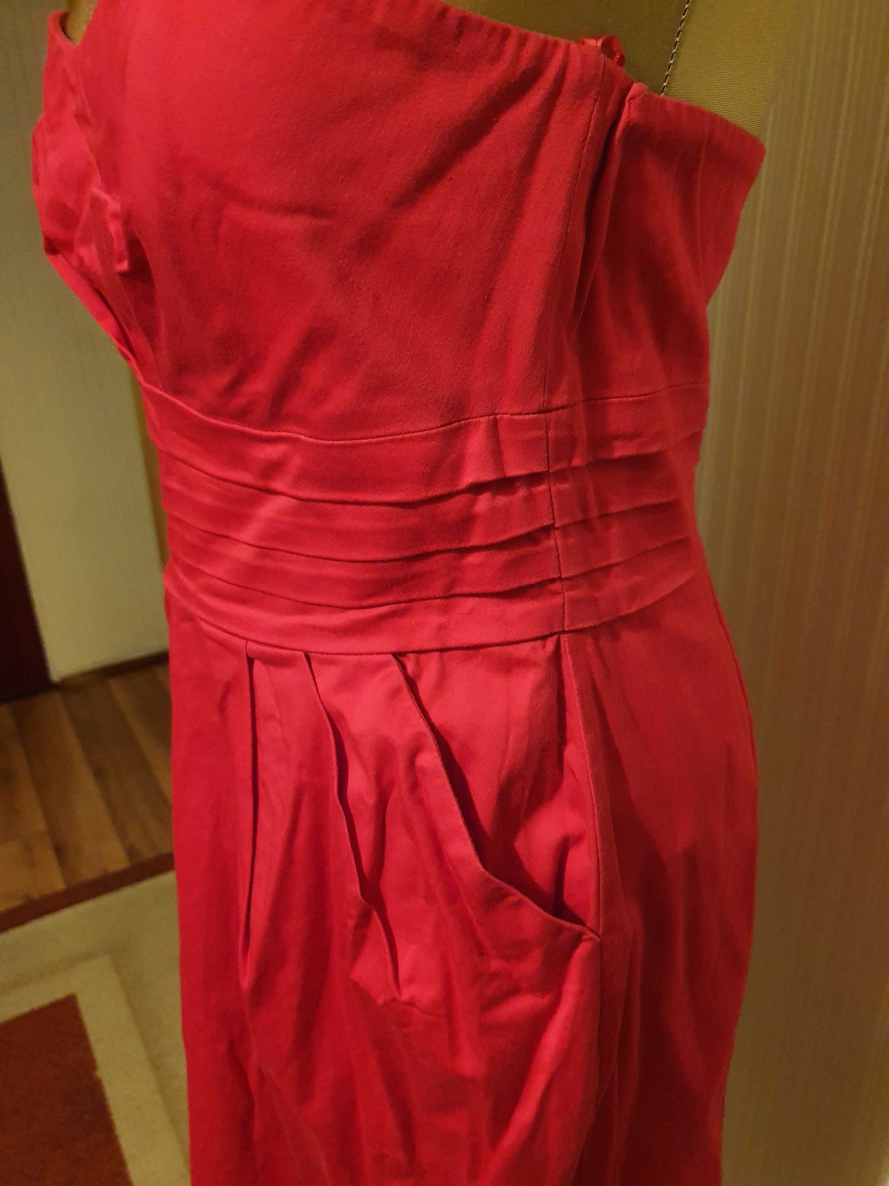 Różowa sukienka bez ramion New Look 12
