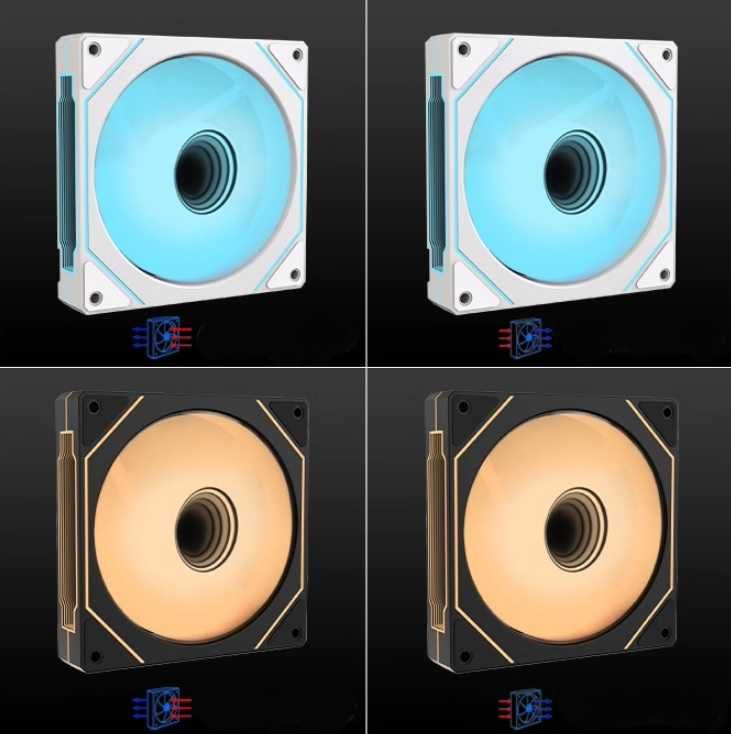 Вентилятори 120мм UPSIREN Prism 4 PRO 6 PRo ARGB 4pin білі чорні