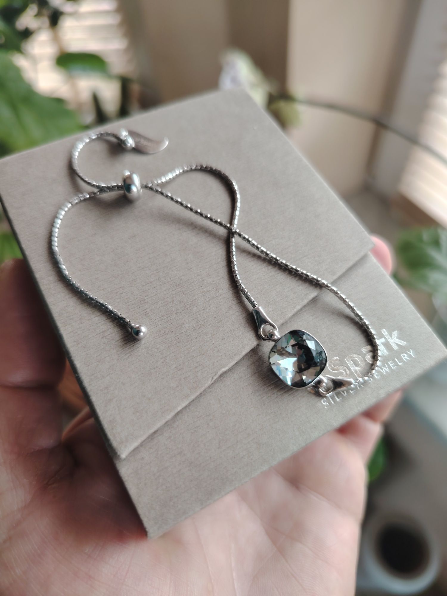 Bransoletka Spark Silver Night Swarovski srebrna regulowana