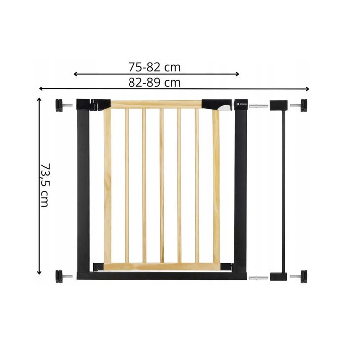MEGA Bramka Zabezpieczająca Na Schody Dla Dzieci/Psa 75-89 Wys 73,5cm