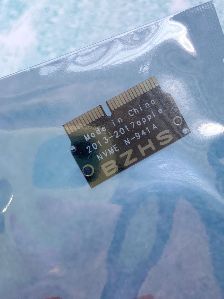 Переходник NVMe PCIe M.2 NGFF для установки SSD диска в Apple Macbook