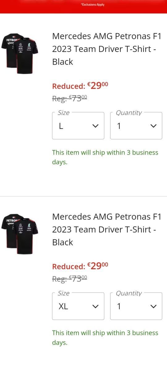 T-shirt F1 oficial Mercedes NOVA COM ETIQUETA