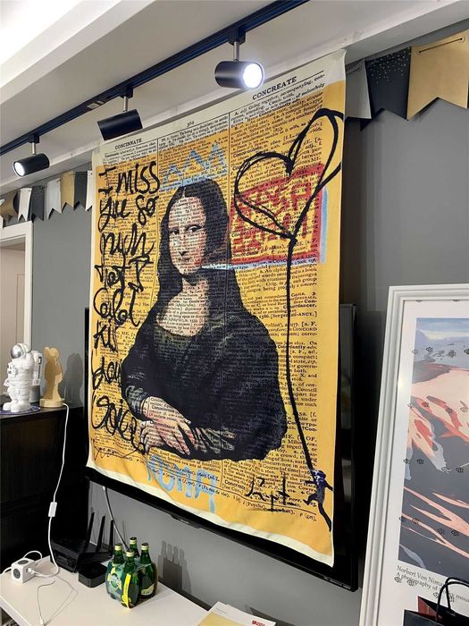 GOBELIN obraz 73x95 Mona Lisa Abstrakcja Graffiti