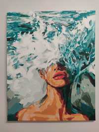 "Kobieta Ocean"-niesamowity obraz akrylowy na płótnie!