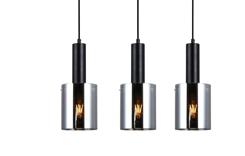 Klosz do lampy Italux Sardo dymiony srebrny szary nikiel