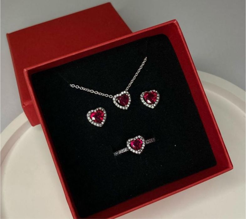 Pandora набір комплект сережки кульчики каблучка перстень підвіска