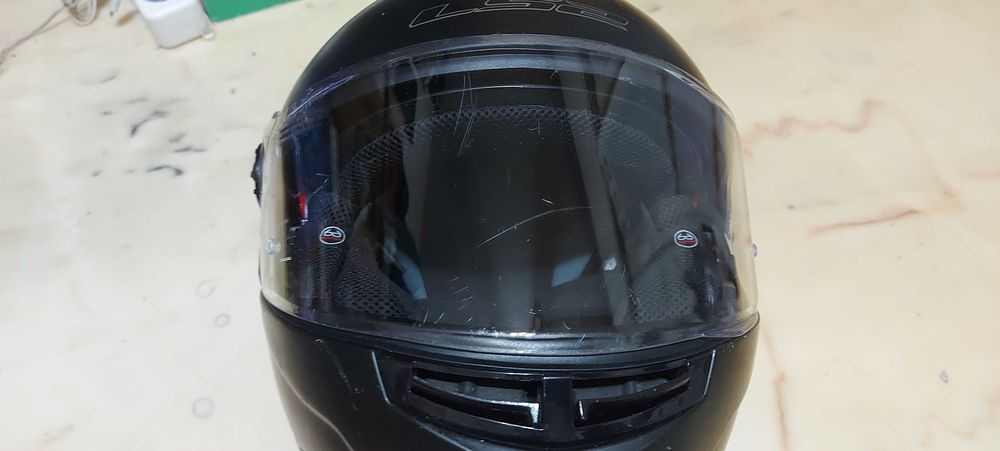 мотошлем - трансформер со стеклом и очками LS2