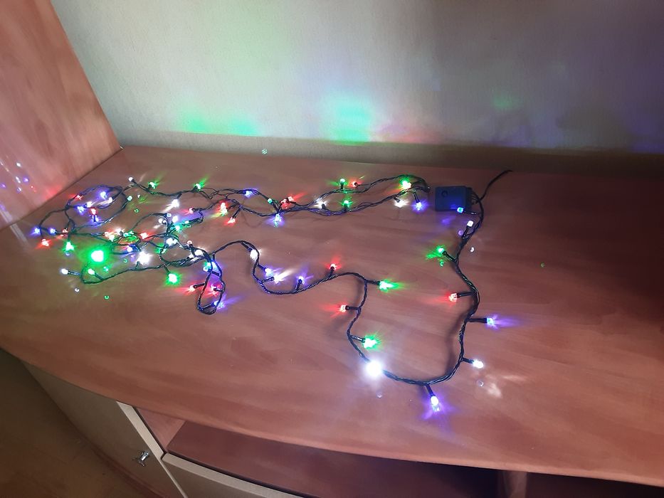 Гірлянда на 6 м,88 LED діодів, дріт гнучкий чорний,різнокольорова