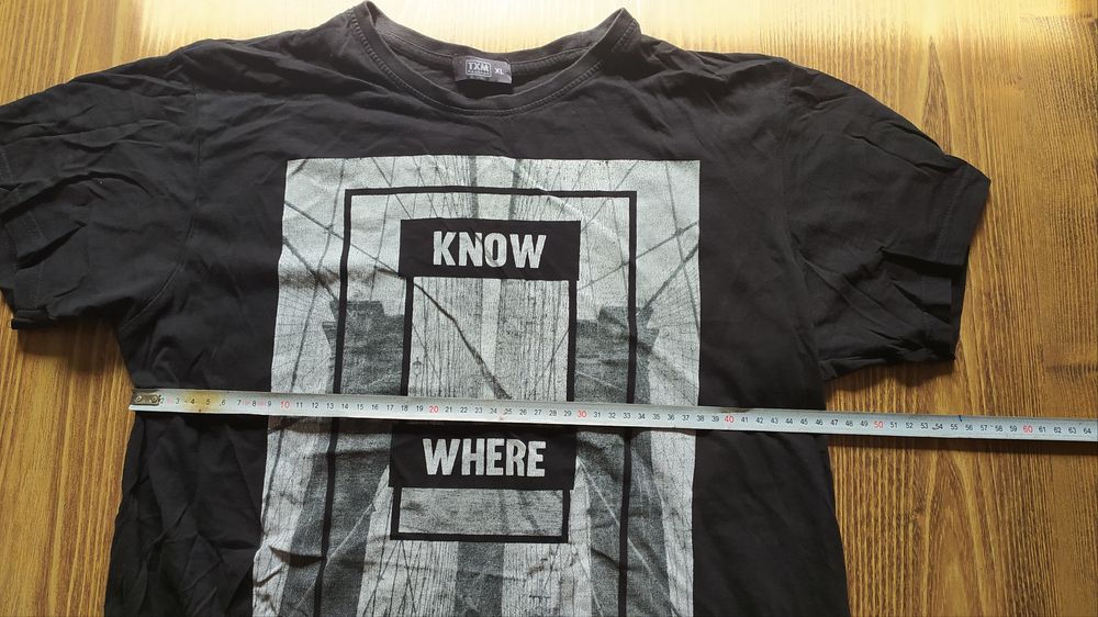 Koszulka, męska, czarna, rozmiar L/XL, tshirt, know where land