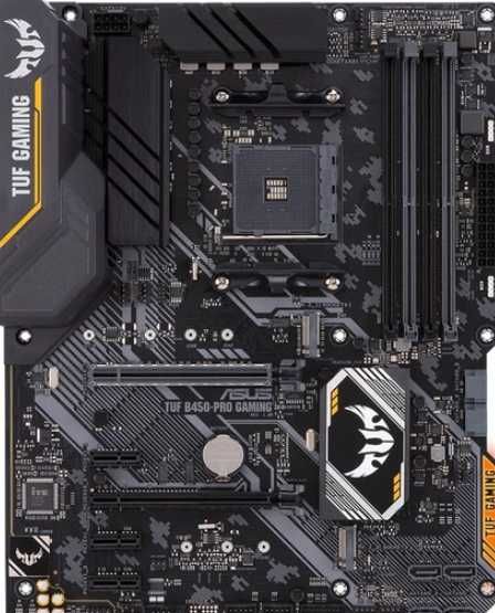 Материнська плата ASUS TUF B450‑PRO GAMING, AM4, мощний VRM, чек