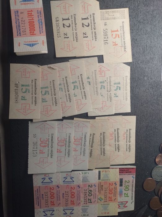 Stare bilety autobusowe 26 sztuk