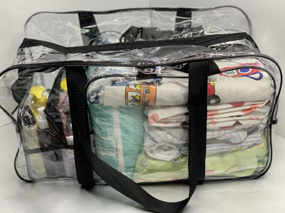 Прозрачные сумки в роддом, сумка для роддома