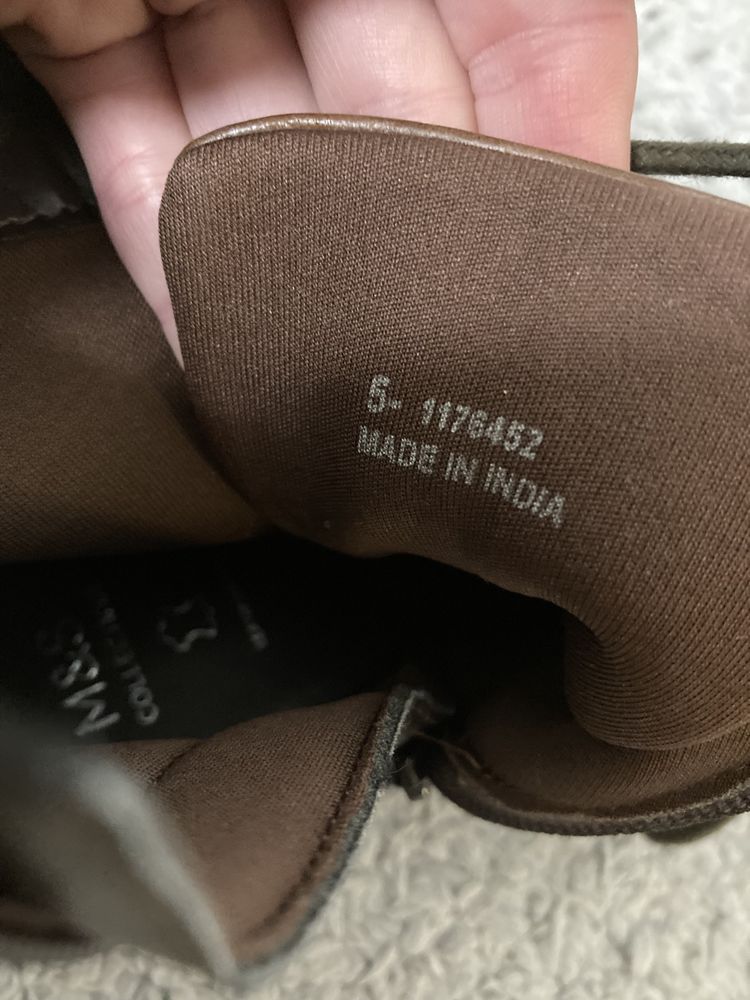 Коричневі шкіряні черевики 38 розмір, коричневі ботинки Marks&Spencer