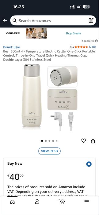 Bear 300ml electric portable kettle