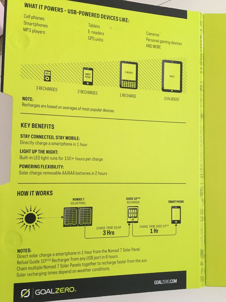 Carregador solar com painel