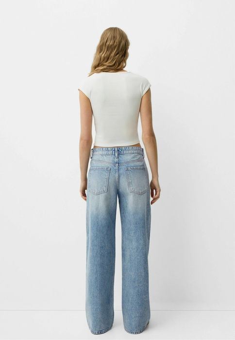Bershka Boyfriend Baggy Широкі Бедровки Джинси