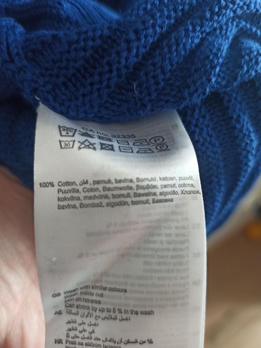 Nowy kolbatowy niebieski bawełniany sweter Brandtex XXL/44 cienki lekk