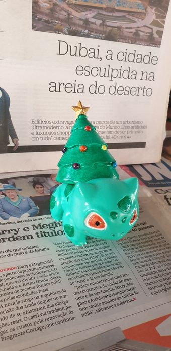Pokemon Bulbasaur / Onix - Natal - pintado à mão (novo)