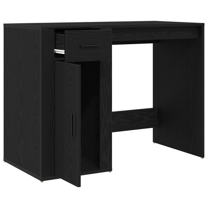 Biurko Vidaxl Czarny Dąb 100X49X75 Cm Z Materiału Drewnopochodnego