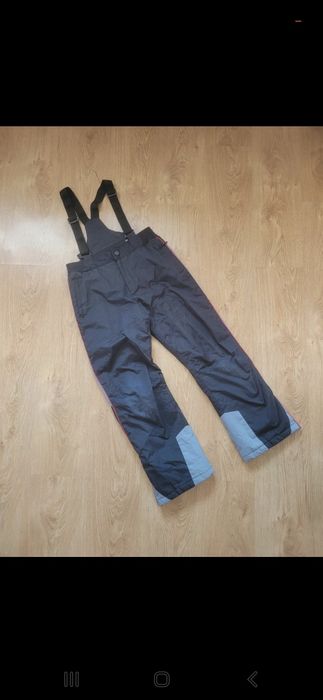 Spodnie narciarskie chłopięce dziewczęce 152 szare
