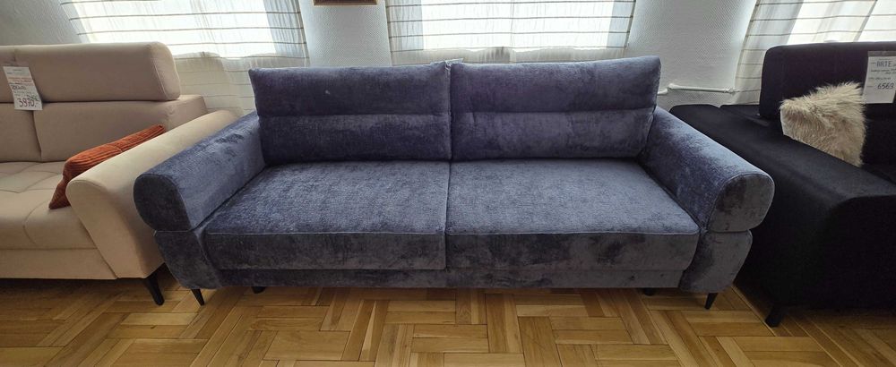 Sofa 232 cm z funkcją spania granatowa NORDIC