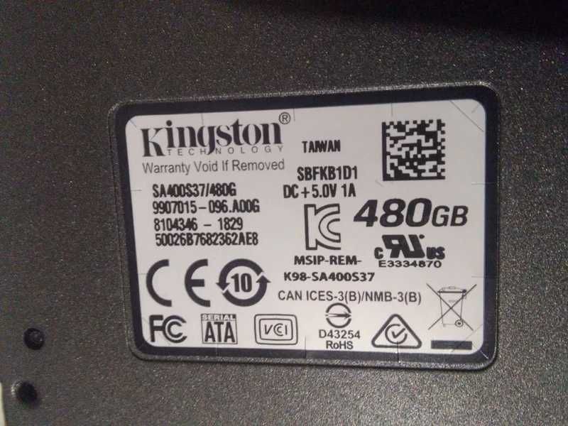 SSD Kingston A400 480GB 3D-Nand