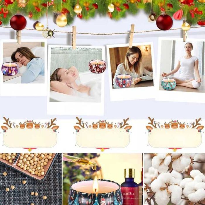 Świeczki Zapachowe Sojowe Naturalne Świąteczne Zestaw Prezentowy 12 sz