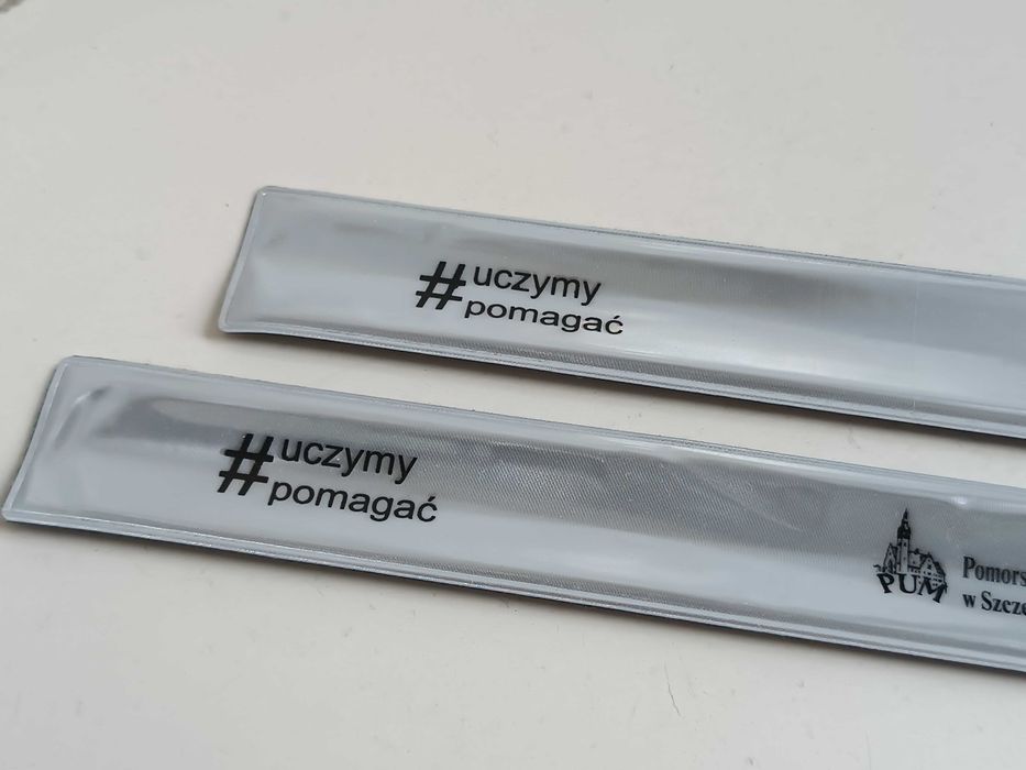 Opaska odblaskowa odblaski na rękę rower wózek samozaciskowa biała