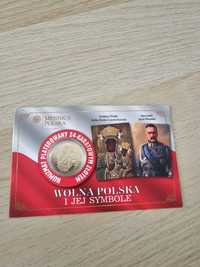 Moneta wolnej polski z 24 karatowym złotem