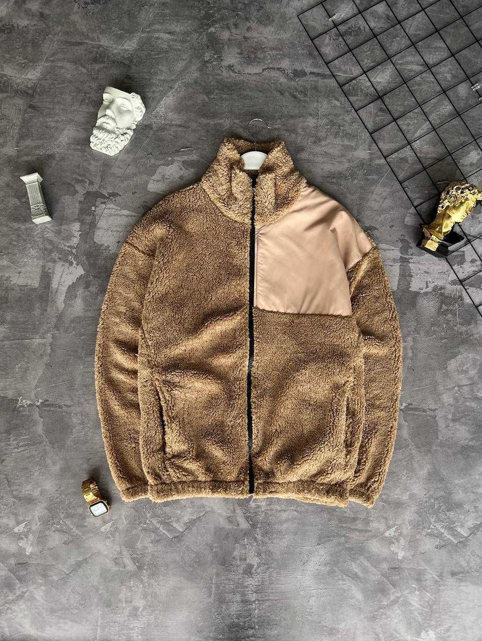 Бомбер Teddy Beige теплий весняний i57/7332