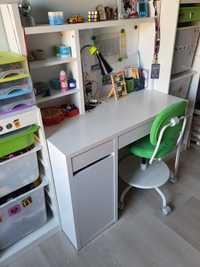 Biurko z nadstawką Micke i krzesło obrotowe Vimund IKEA