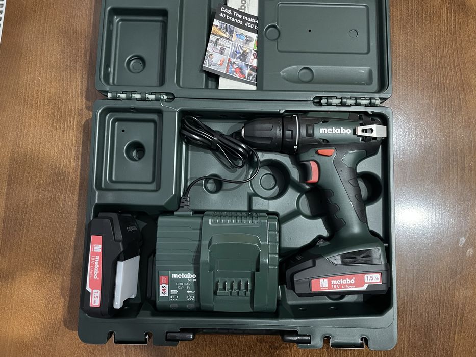 Wiertarko-wkrętarka akumulatorowa Metabo 18 V BS18 nowa 2 baterie