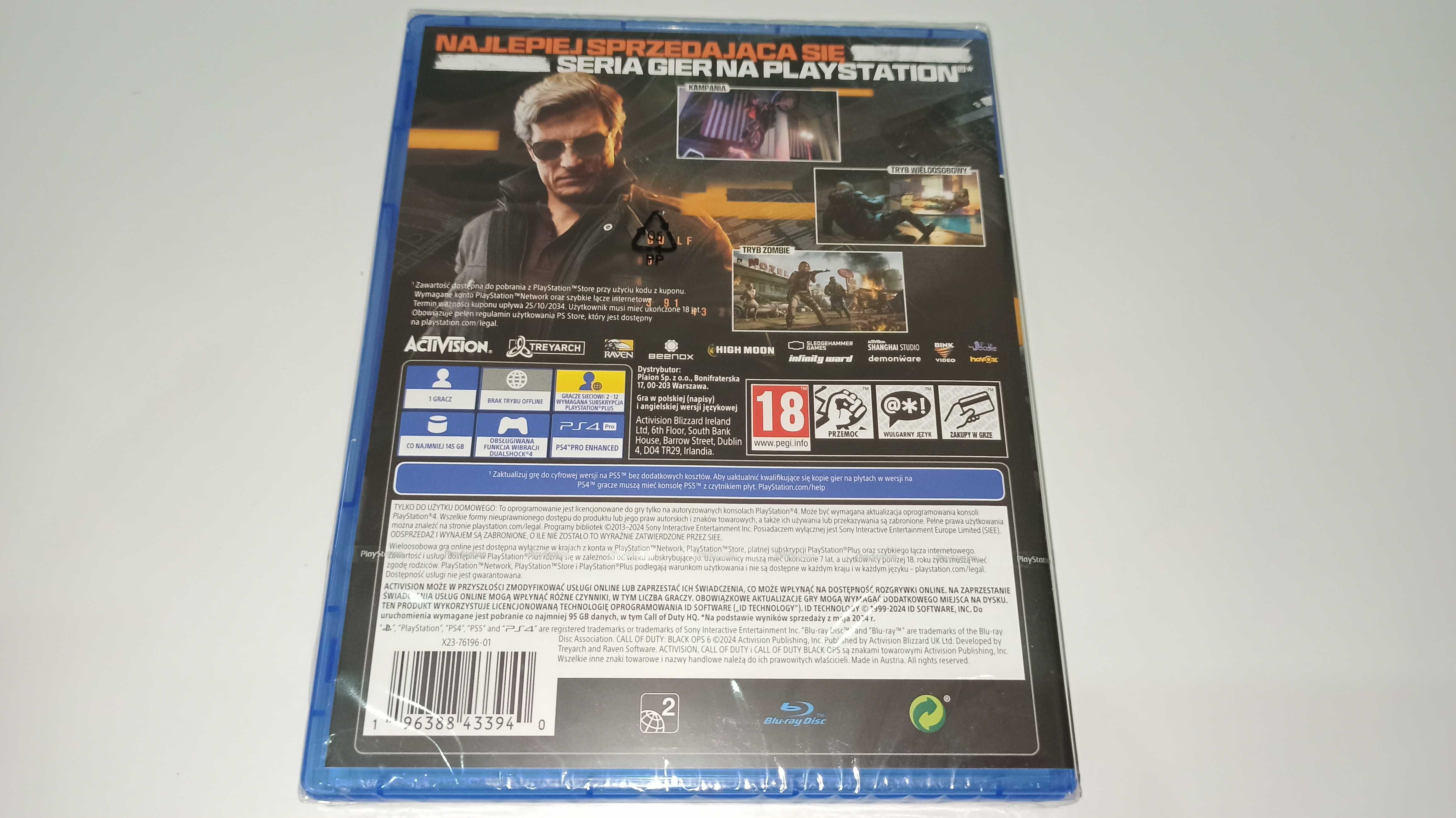 ps4 CALL OF DUTY BLACK OPS 6 po polsku, okł polska, NOWA! darm kod PS5