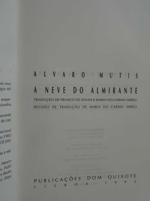 A Neve do Almirante de Alvaro Mutis - 1ª Edição