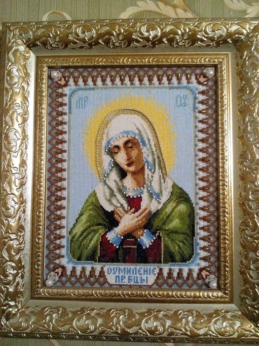 Вышитая икона ,,Умиление"