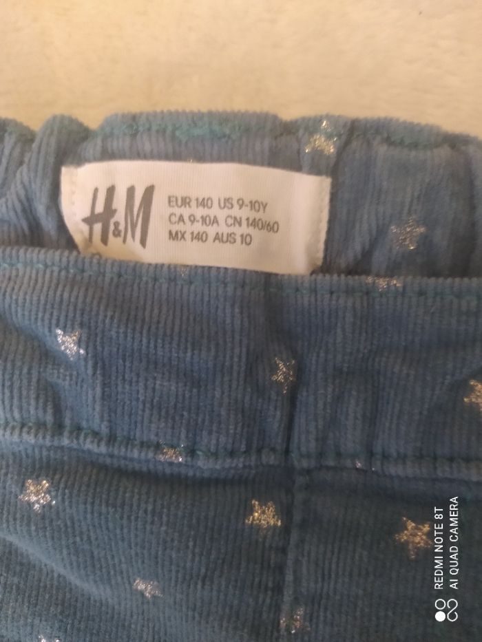 Spodnie sztruksowe z gumką do regulacji w pasie H&M