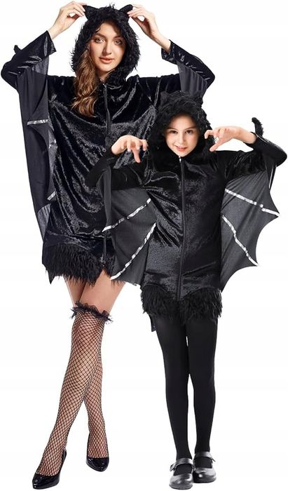 Kostium strój skrzydła nietoperza peleryna Halloween Karnawał  L