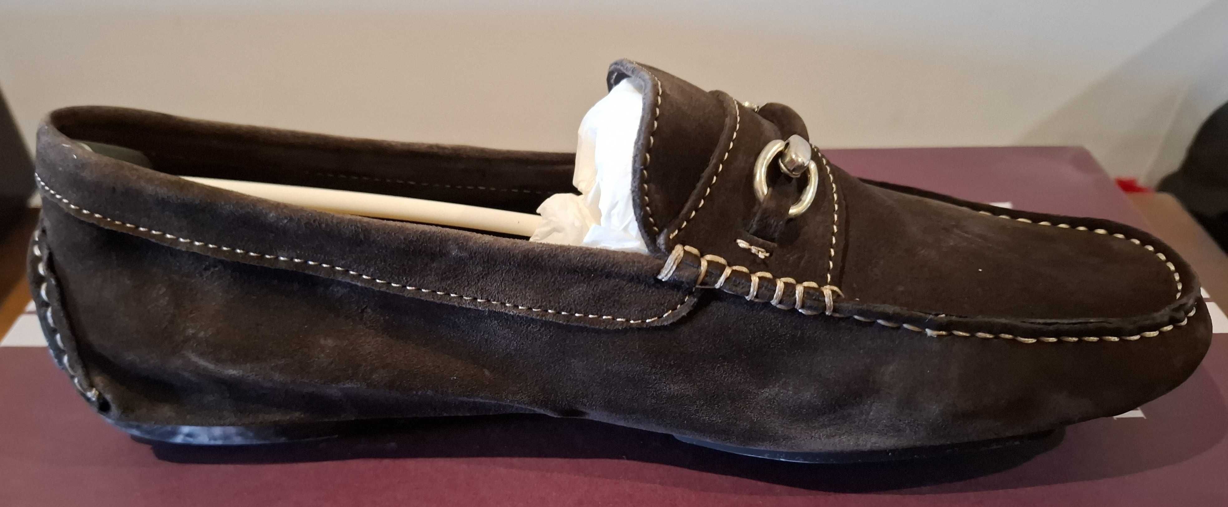 Sapatos novos castanhos escuros Bruno Magli 41.5 - SALDO
