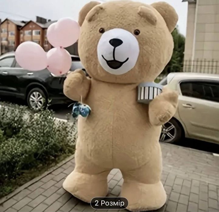 Костюм ростового ведмедика Теді 2,5 м - новий, без батареї!-6820